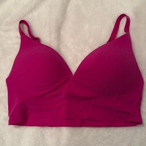 PINK Victoria's Secret Loungin' Wireless Push-Up Bra, Size Large